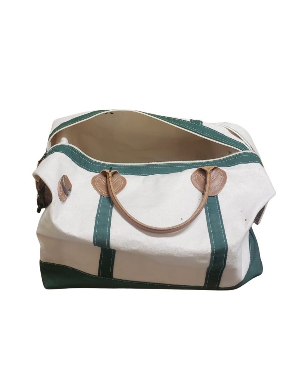 CB Station Canvas & Leather Weekender Duffel Bag Unisex Hunter Green - Picture 5 of 7